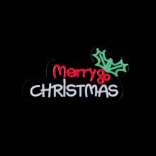 Premier - Merry Xmas Hanging Lit Neon Sign - 40cm