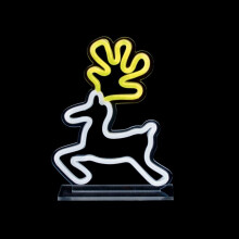 Premier - Reindeer Design Table Top Lit Neon Sign - 25cm