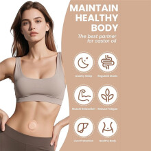50PCS Castor Oil Patches, Castor Oil Pack Wraps Disposable Organic Cotton Self-Adhesive Pads for Belly Button