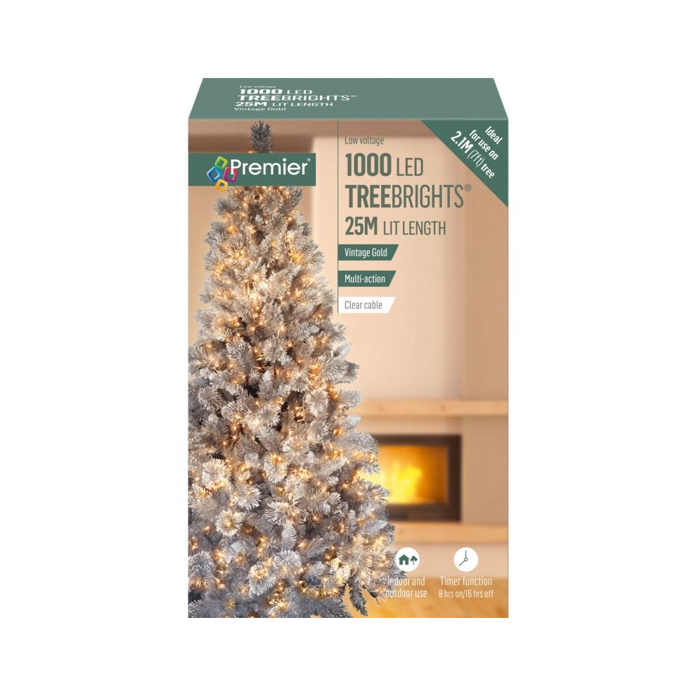 B&Q - Christmas Tree Lights 1000 Led Multi Action Vintage Gold - Image 4