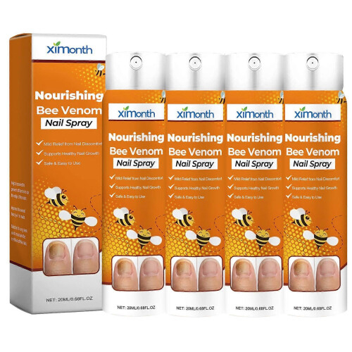 (4pcs) 1-5x Bee Venom Nail Soothing Spray, Toe Nail Treatments for Damaged Nails, Nail Care, Safely and Gently, Supports Healthy Nail Growth, 20ml