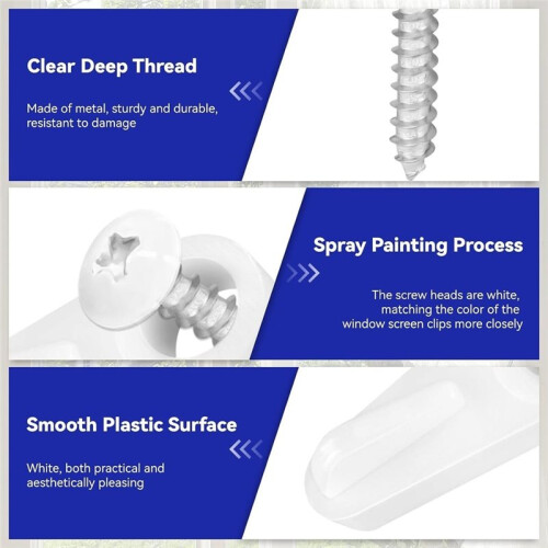 40 Pack Window Screen Clips,Window Screen Retainer Clips with Screws, Window Screen Holder Clips for Securing Window 1