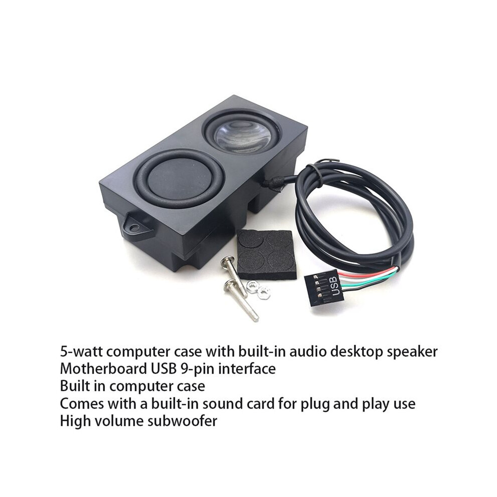 5-Watt Computer Case with Built-in Speaker, Desktop Speaker, USB Sound ...