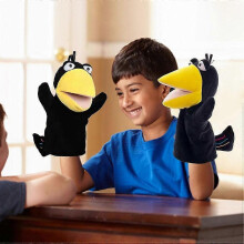Soft Plush Crow Hand Puppet for Interactive Storytelling and Play