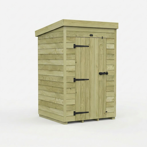4 x 4 Pent Shed (Single Door, No Windows) 1