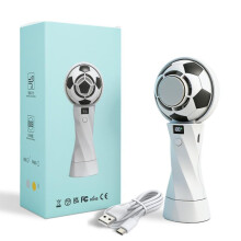 (white) Soccer Handheld Fan 2026 Turbo Cooling Portable Mini Neck Fan High Speed Cold Therapy Rechargeable