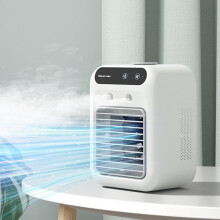 (black) USB Spray Humidifier Mini Air Conditioner Fan Desktop Water Cooling Fan Dormitory Cooling Electric Fan Rechargeable Cooler Fan
