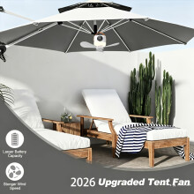 Portable Detachable Blade Rechargeable Camping Fan, with 3-Level Night Light, Remote Control And Timer, 4-Level Wind