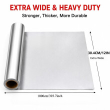 10.06meter Extra Thick and Large Aluminum Foil Roll - Extra Wide for Baking Pans, Ovens, Grills, Frying - Super Heat