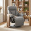 Homcom (Grey) HOMCOM Upholstered Reclining Armchair with Adjustable Backrest 1