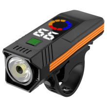Phare de Vélo avec Affichage Numérique, 5 Modes, LED Rechargeable par USB pour la Sécurité Lors des Trajets Nocturnes