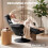 Homcom HOMCOM Upholstered Reclining Armchair with Adjustable Backrest, Black 4
