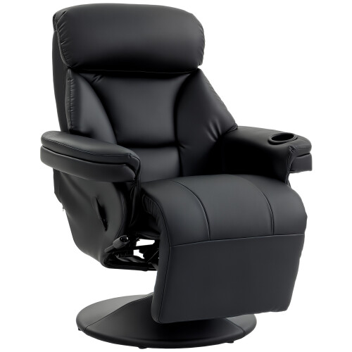 Homcom HOMCOM Upholstered Reclining Armchair with Adjustable Backrest, Black 1
