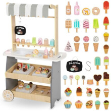 Verkoopster Kind +3 jaar - Mamabrum - Houten IJswagen - Inclusief accessoires - Ontwikkelde motoriek