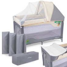 Moby-System Lit Parapluie Plegável &amp; Parque Bebê 2EM1 | 2 Níveis Colchão Alto Baixo Até 25 kg | Mosquiteiro Bolsa de Transporte | CE