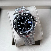 (Model 20) Two Tone Diver Wrist Watch, Green Rotating Bezel Luminous Dial 904L Stainless Steel Sports Waterproof Watch