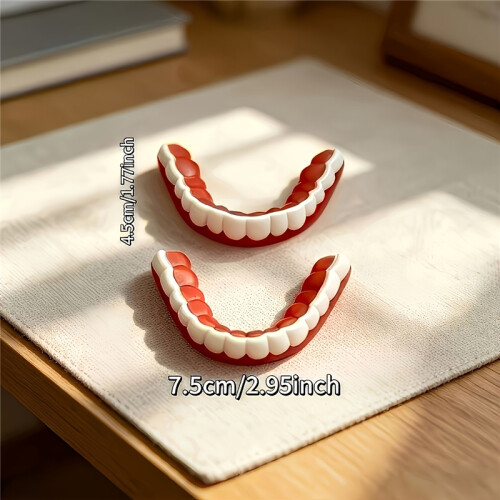 (1 Box) Instant False Teeth for Adults with Tooth Loss - Soft Tissue Adhesive Dentures with Comfortable Plastic Base; Decorative 2