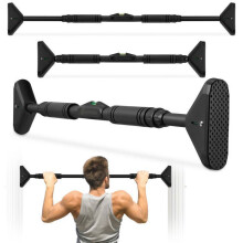 Barre de Traction Réglable HyperMotion 70-100 cm jusqu’à 200 kg avec Fixation Sans Perçage et Poignées Antidérapantes