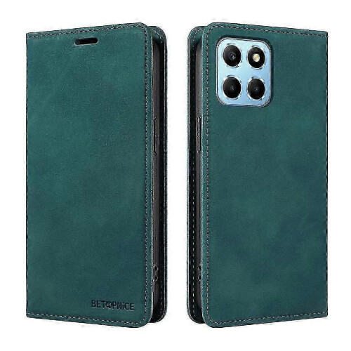 (Green) PU Leather Magnetic Folio Wallet Case for Honor 70 Lite Slim Protec...