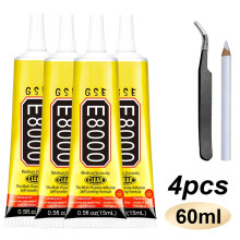 (4PCS 15ml/0.53oz) E-8000 Kleber, transparent für Strass-Kunsthandwerk, Schmuck und Perlenkleber. B7000 halbflüssiger, hochviskoser Kleber