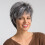 Transparent Lace Frontal Wig Silver White Short Straight 2