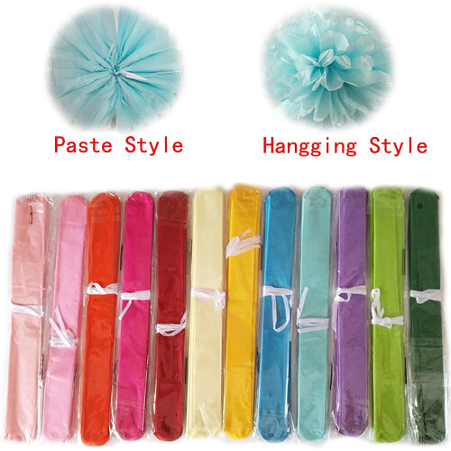 Paper Pom Poms Party Decor Kit Multicolor 12" 30PCS 1