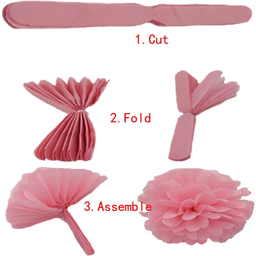 Paper Pom Poms Party Decor Kit Multicolor 12" 30PCS 2