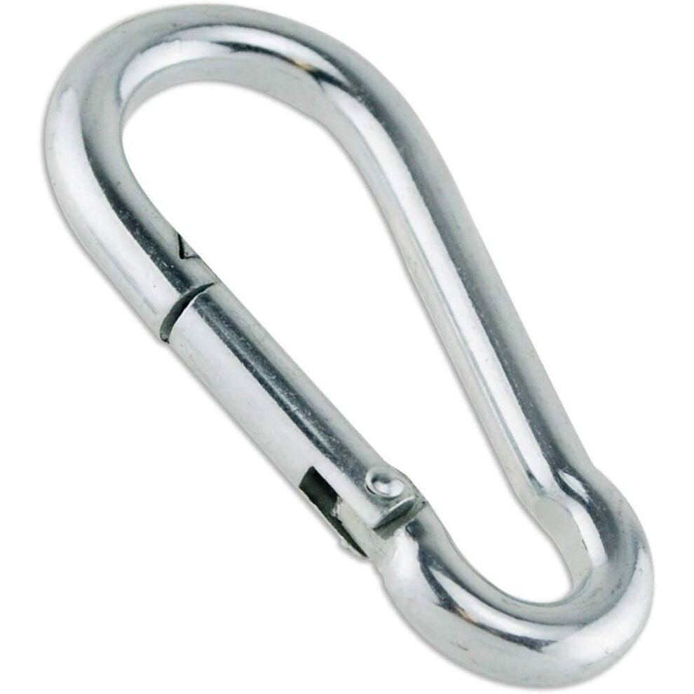 Carabiner Snap Hook Zinc-Galvanized Steel 80Mm 2 Pcs 9370362029089