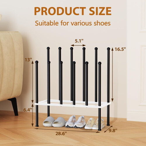 Boot Rack Organizer Metal 2-Tier Holds 6 Pairs 1