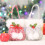Red and Gray Santa Gift Bag Flannel Reusable with Handle 8