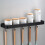 Bathroom shelf wall-mounted black towel and shampoo rack 5