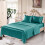 Ensemble de draps en satin, taille king, couleur unie, 4 pièces 8