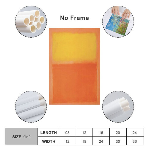 Mark Rothko, 1956, Affiche imprimée orange et jaune, 50 x 75 cm 1