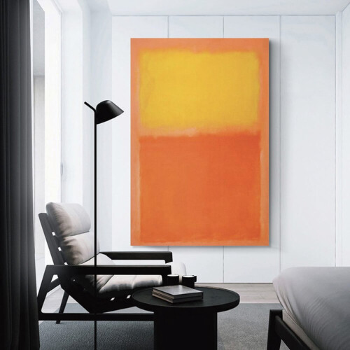 Mark Rothko, 1956, Affiche imprimée orange et jaune, 50 x 75 cm 2