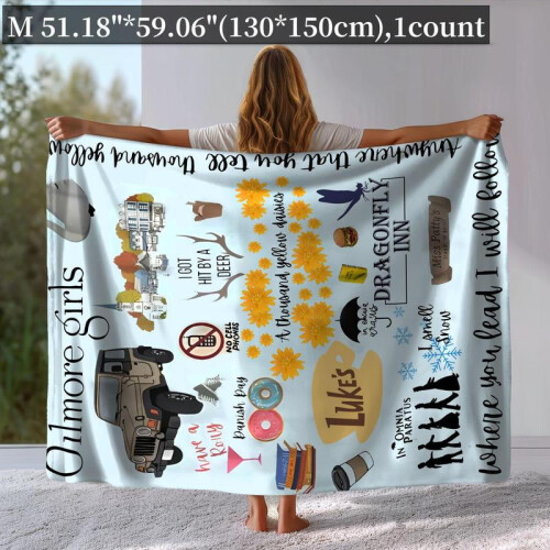Weiche Kuscheldecke mit Cartoon-Muster, 1 Stück 1