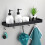 Bathroom corner shelf wall-mounted black aluminum 3