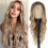 Curly Synthetic Wig Dark Brown 26 Inch Middle Part 7