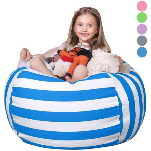 Housse de pouf de rangement extra large bleu clair 1
