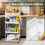 Rolling Storage Cart White 4-Tier with 3 Cups 4 Hooks 2
