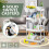 Rolling Storage Cart White 4-Tier with 3 Cups 4 Hooks 3