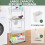 Rolling Storage Cart White 4-Tier with 3 Cups 4 Hooks 4