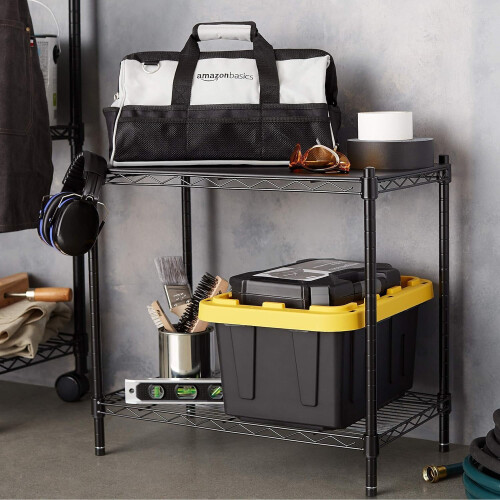 2-Tier Adjustable Metal Shelving Unit Heavy Duty 1