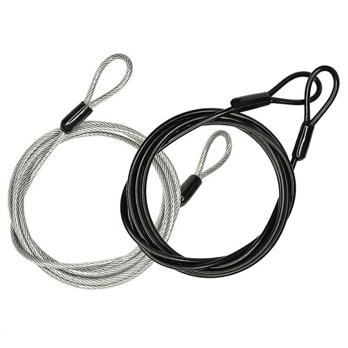 Security Cable Lock Braided Steel 100 cm 2 pcs 1