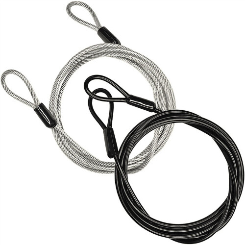 Security Cable Lock Braided Steel 100 cm 2 pcs 2