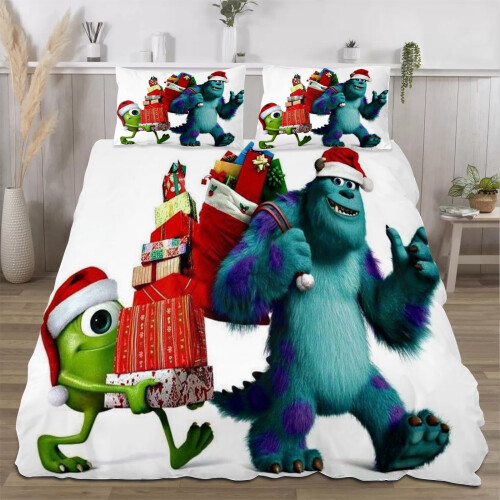 Set copripiumino singolo natalizio Monsters & Co. (3 pezzi) 2