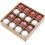 Christmas Tree Ball Ornament Set Red White Glitter 16pcs 2