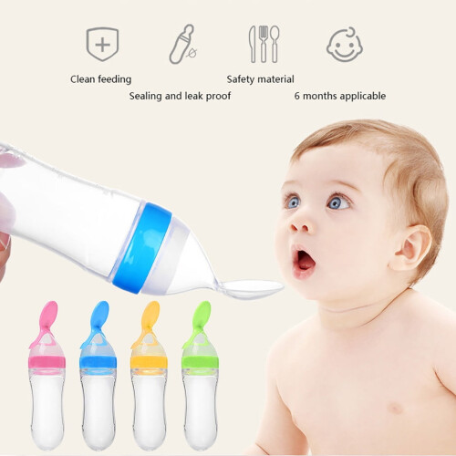 Baby Rice Paste Bottle with Spoon Portable 120ml 1