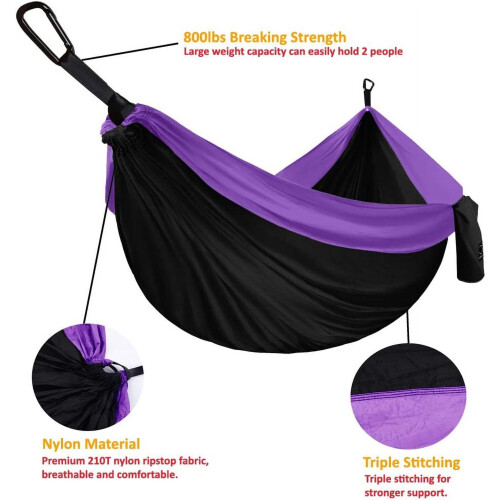 Camping Hammock XL Double Portable with Tree Straps 1