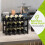 Adega de bambu natural com 2 níveis para 8 vinhos. 8