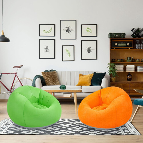 Oppustelig campingstol, foldbar, doven sofa, 2 stk. 1
